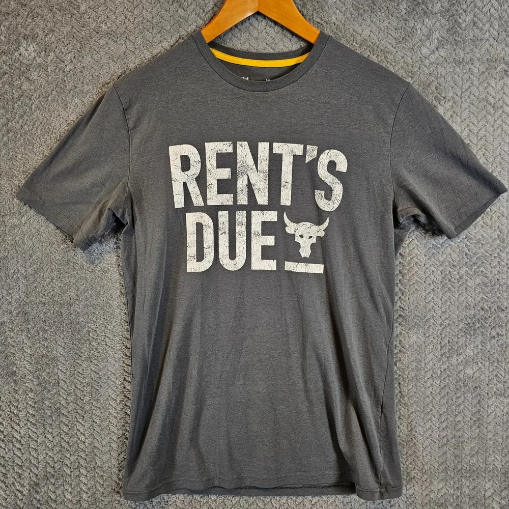 Under Armour Project‎ Rock Mens Rents Due Graphic T-Shirt Gray Small HeatGear